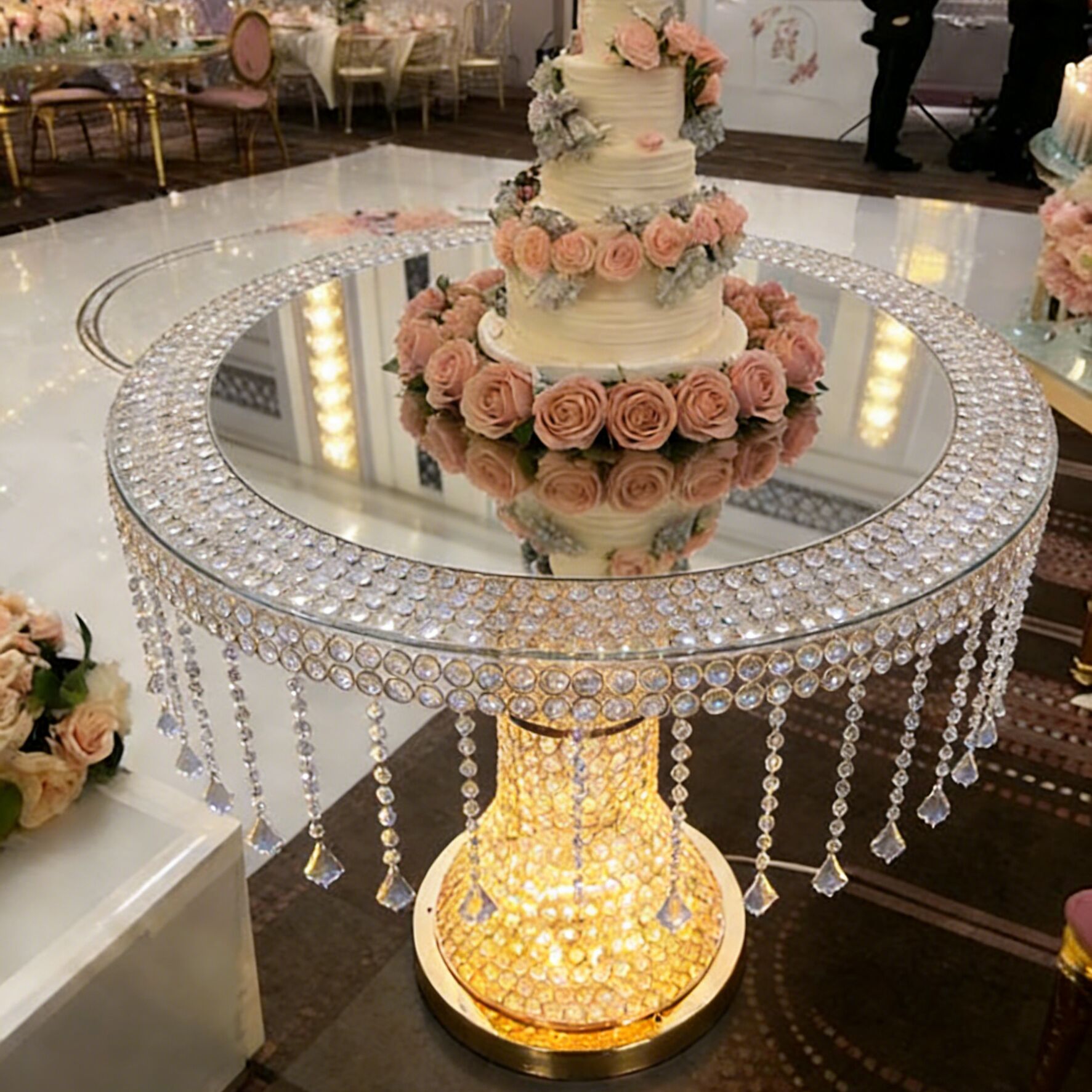 Lighting Decoration Stand - حامل كيك زفاف فاخر من الكريستال