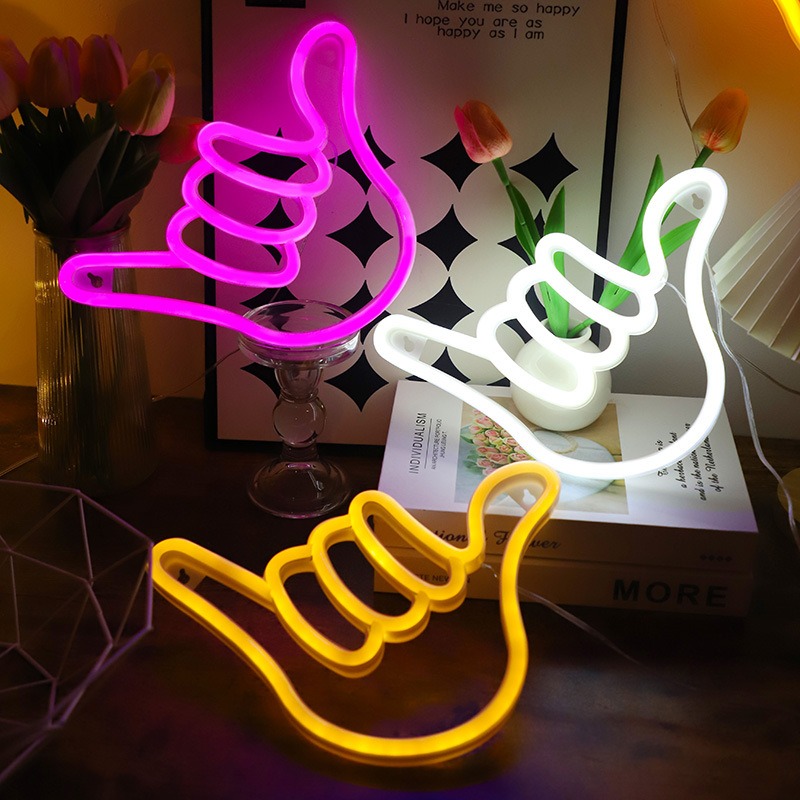 Ok Lighting Decor - LED النيون السلام اليد فوز النصر