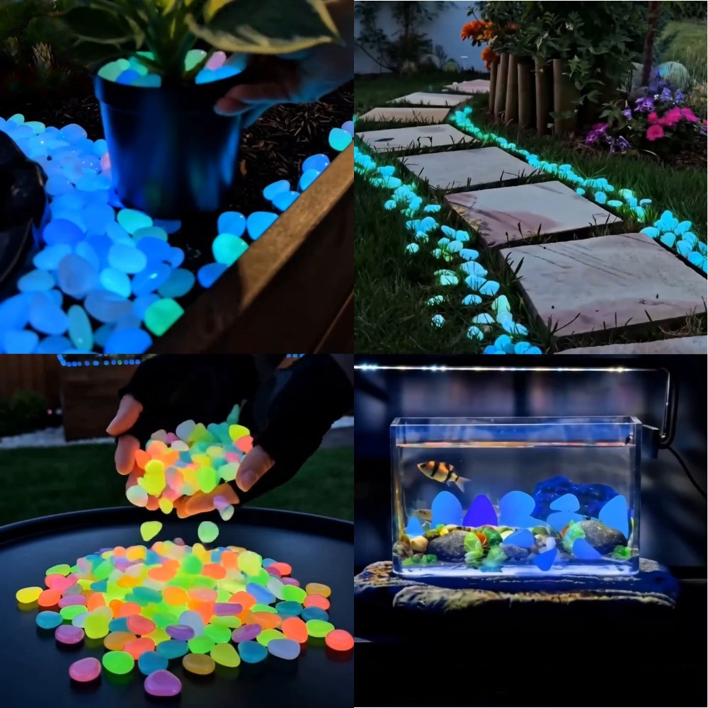Decor Lighting Pack - حصى ملونة مضيئة في الظلام لتزيين