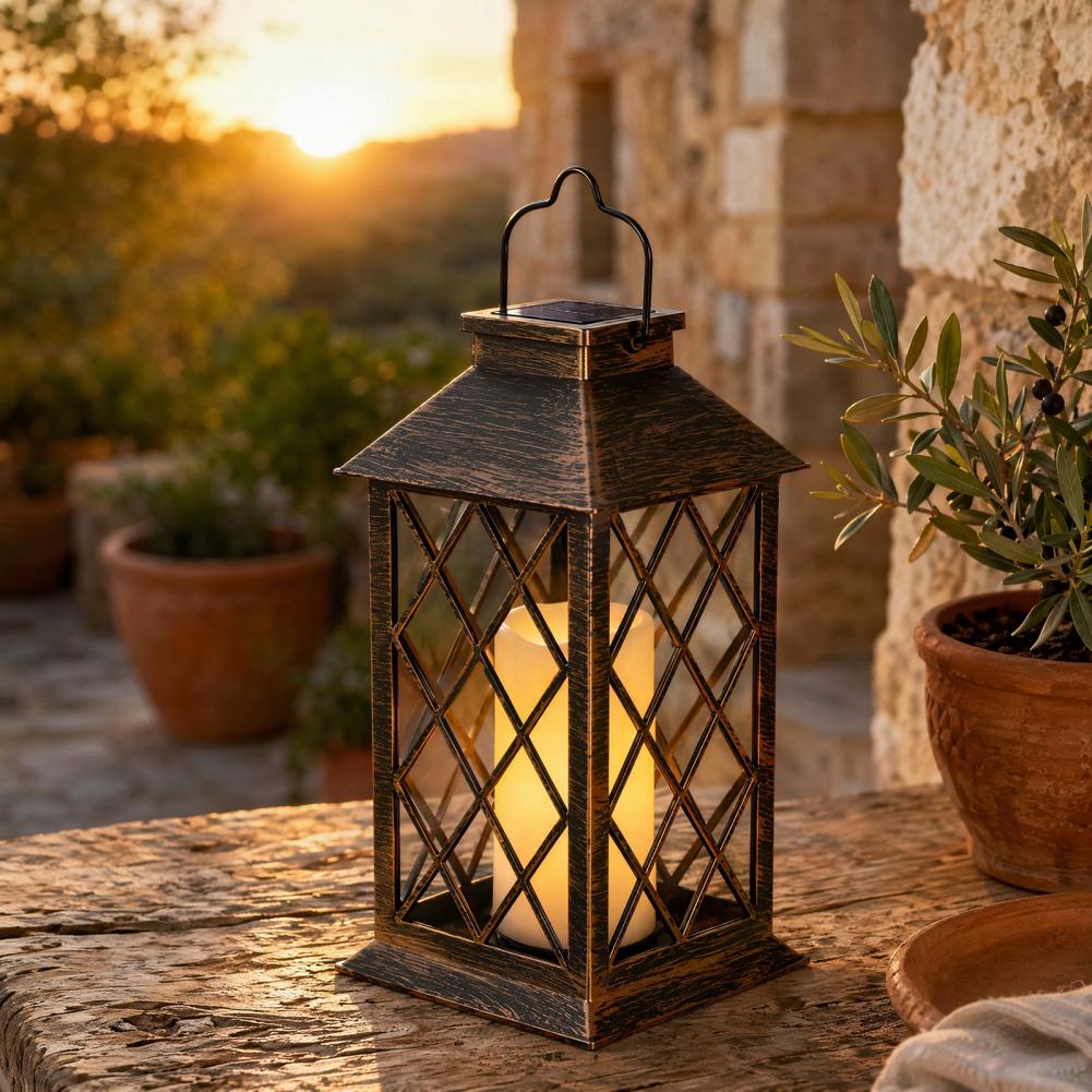 Yard Lighting Decor - فانوس شمسي بتصميم عتيق، فانوس شمسي