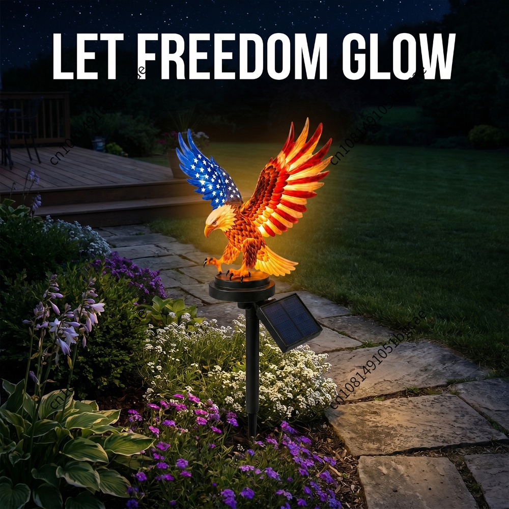 Yard Lighting Decor - تمثال نسر للحديقة مع إضاءة شمسية