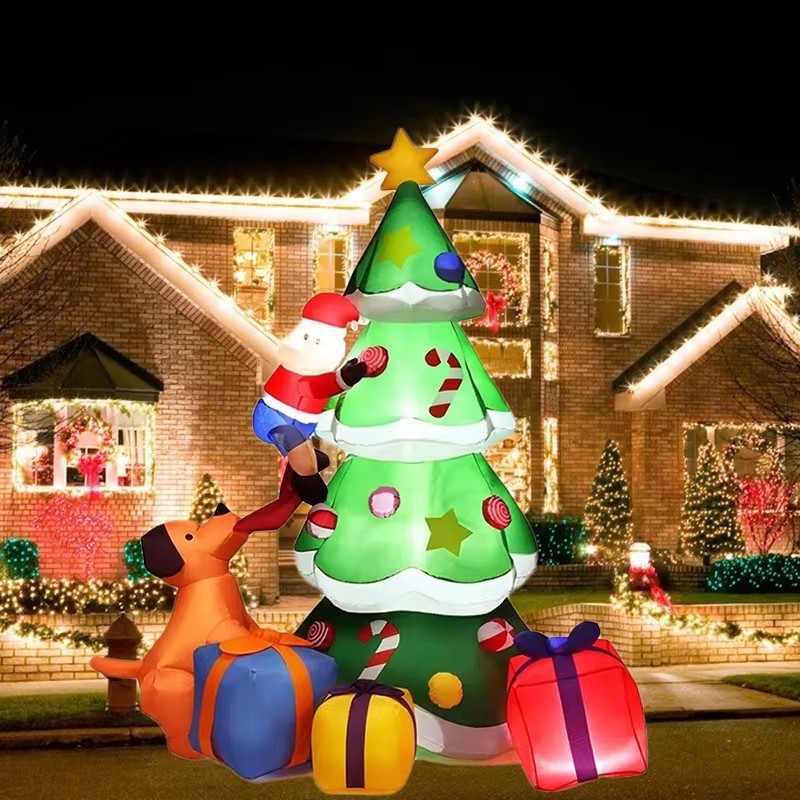 Lighting Tree Decor - نموذج كلب قابل للنفخ لشجرة عيد