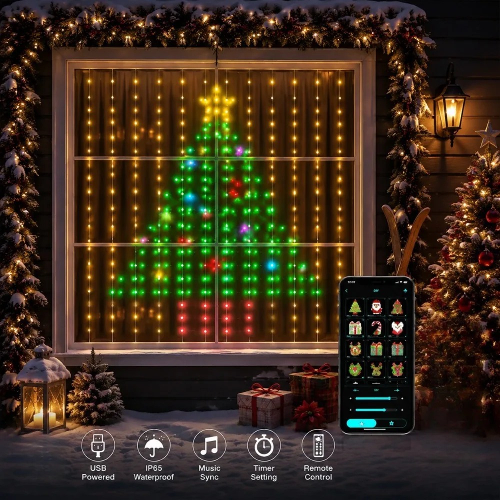 أضواء ستارة LED خارجية بتقنية  - مراجعة Led Lighting Wall Decor وسعره