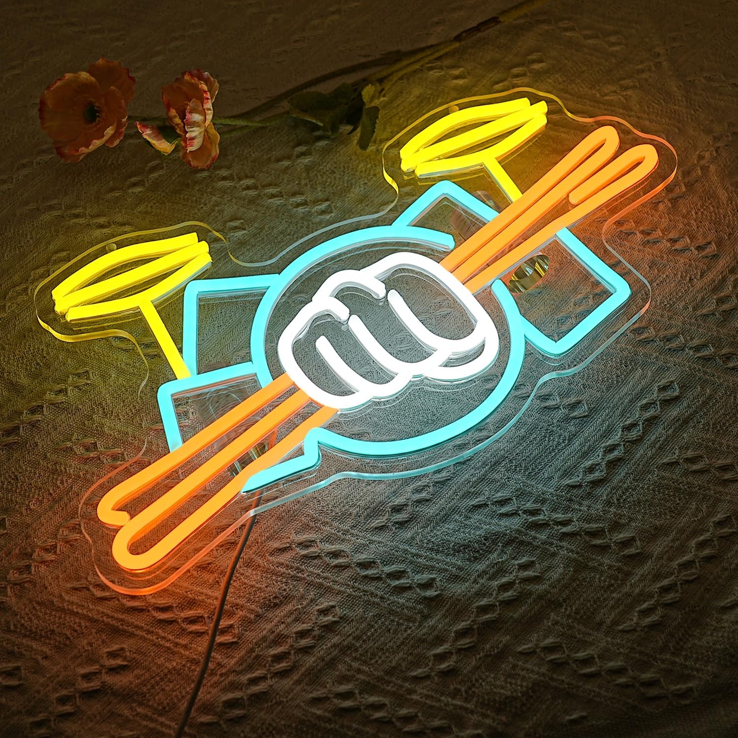 لافتة نيون على شكل طقم طبول تع - مراجعة Led Lighting Wall Decor وسعره