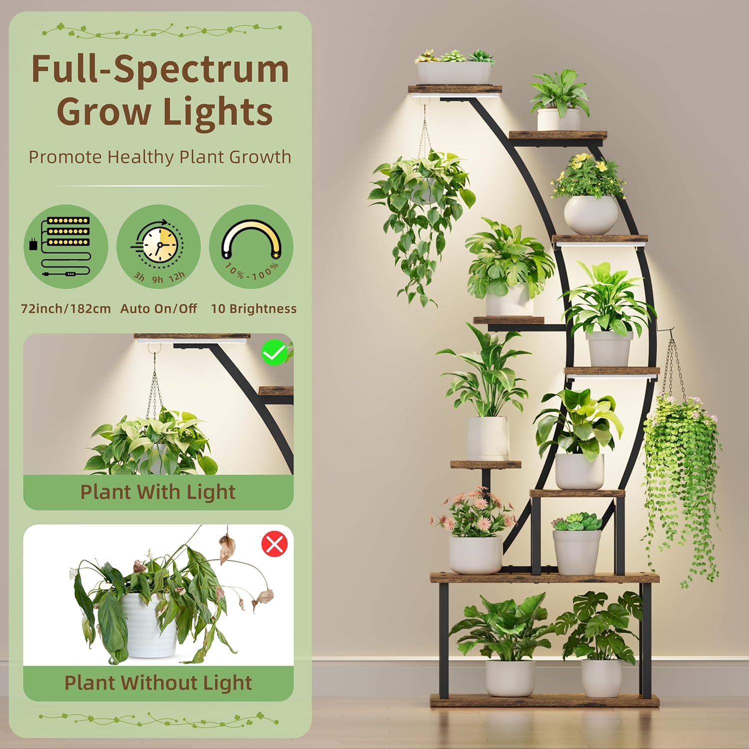 حامل نباتات داخلي مع أضواء نمو - مراجعة Lighting Decoration Stand وسعره