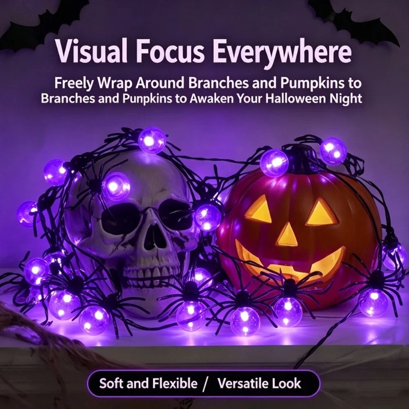 أضواء LED على شكل عنكبوت تعمل  - مراجعة Yard Lighting Decor وسعره