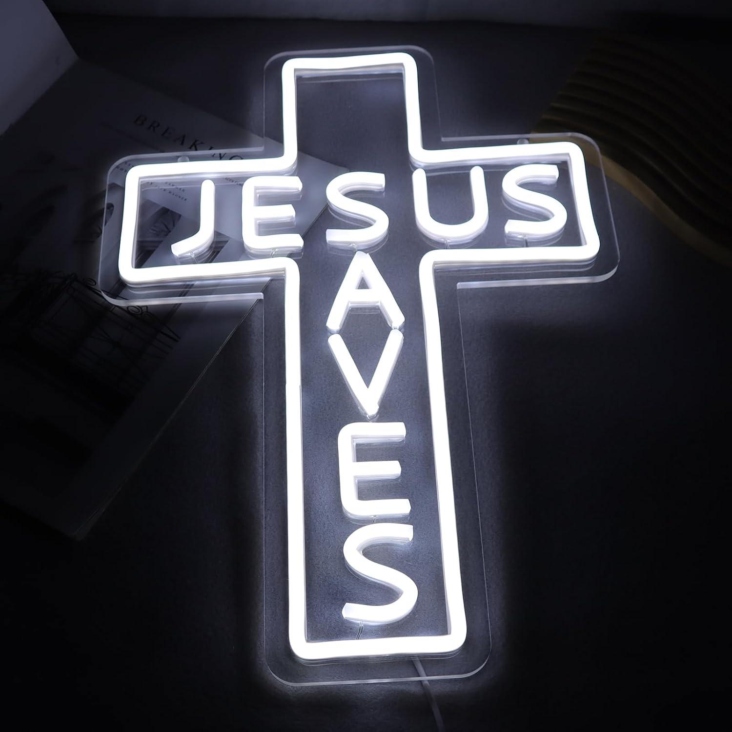 لافتات نيون بتصميم صليب يحمل ع - مراجعة Led Lighting Wall Decor وسعره