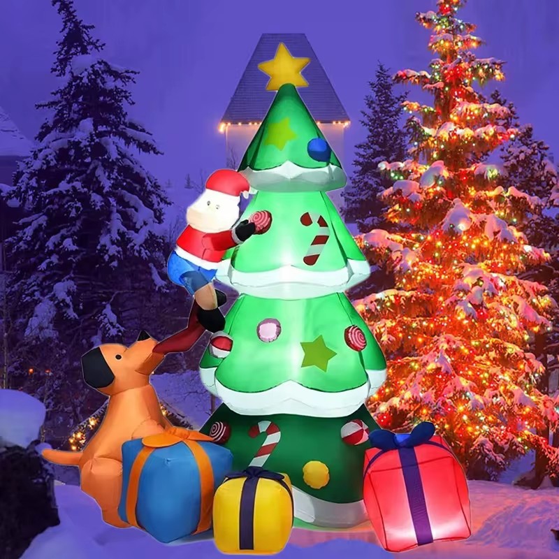 نموذج كلب قابل للنفخ لشجرة عيد - مراجعة Lighting Tree Decor وسعره