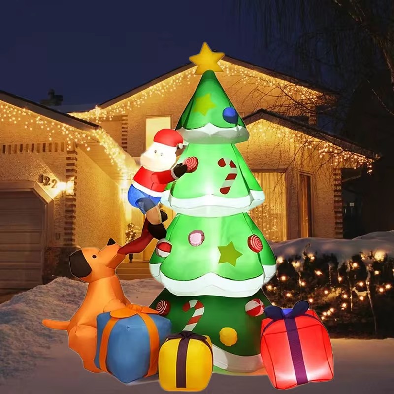 نموذج كلب قابل للنفخ لشجرة عيد - مراجعة Lighting Tree Decor وسعره