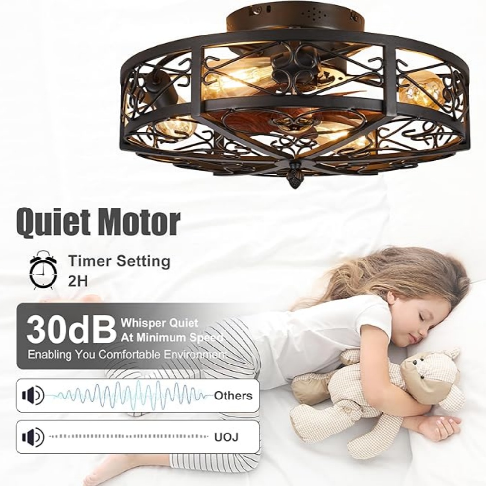 مروحة سقف مغطاة بقطر 20 بوصة م - مراجعة Decor Lighting Ceiling Fans وسعره