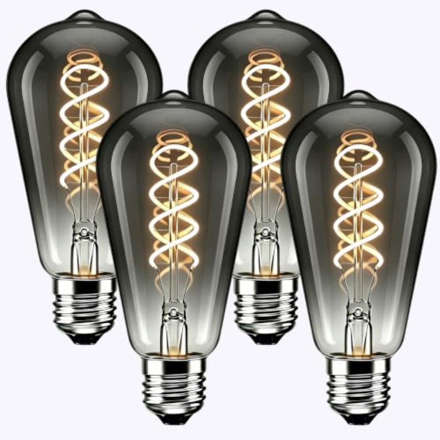 4 قطع من مصابيح LED إديسون ST6 - مراجعة Vintage Lighting Decor وسعره
