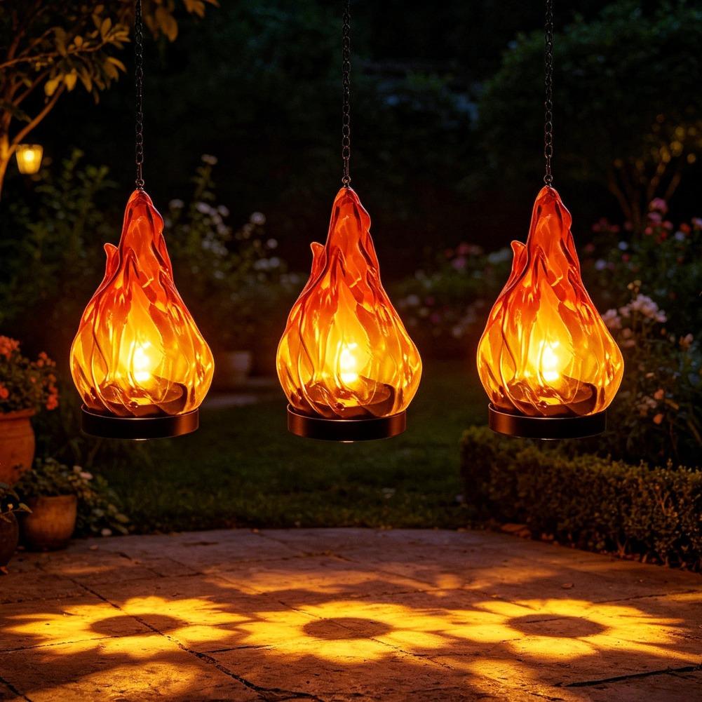 مصباح شمسي معلق بتأثير اللهب،  - مراجعة Yard Lighting Decor وسعره