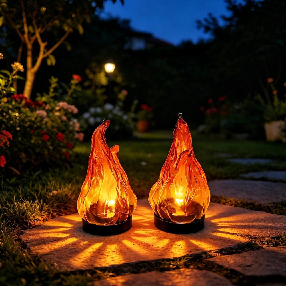 مصباح شمسي معلق بتأثير اللهب،  - مراجعة Yard Lighting Decor وسعره