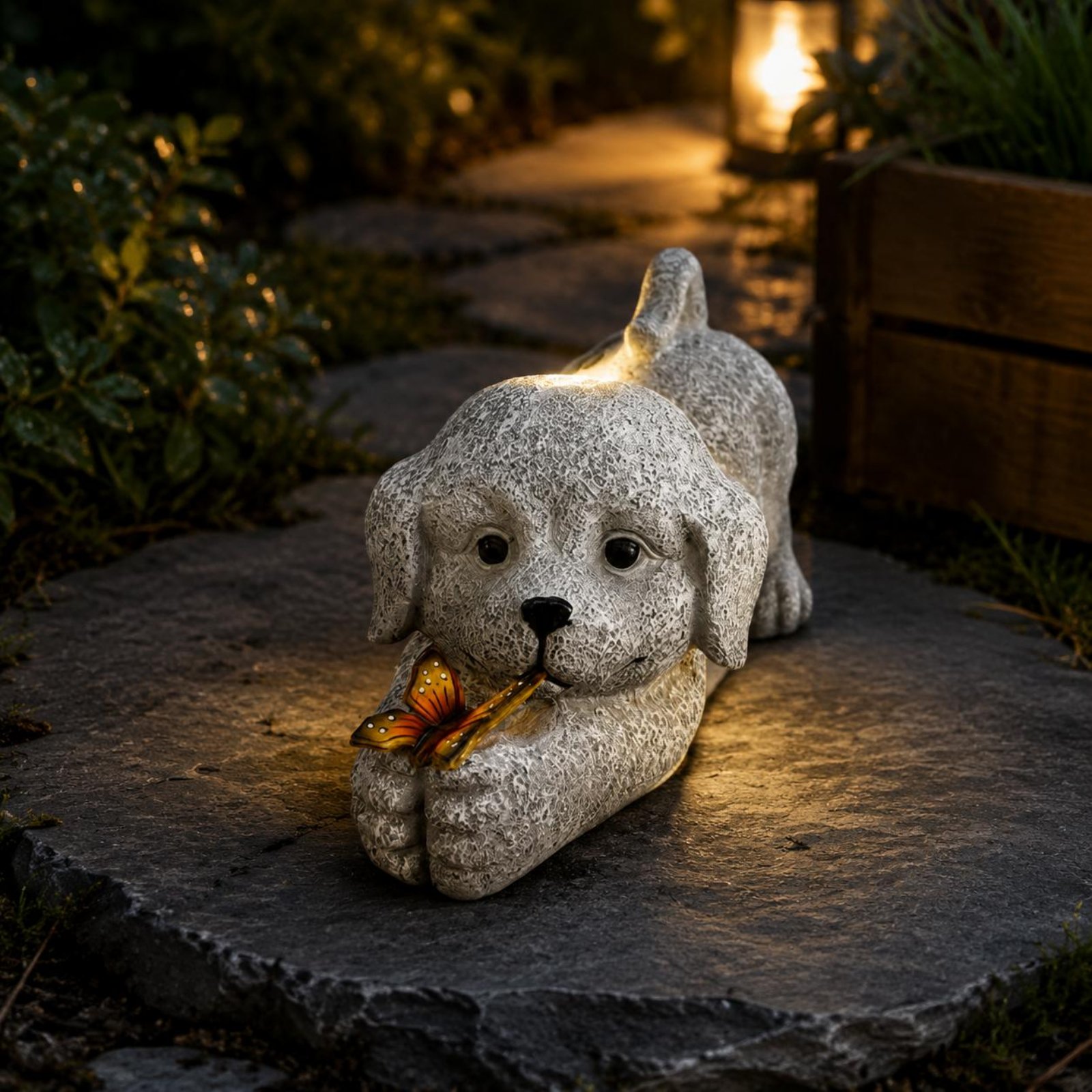 تمثال كلب يعمل بالطاقة الشمسية - مراجعة Yard Lighting Decor وسعره