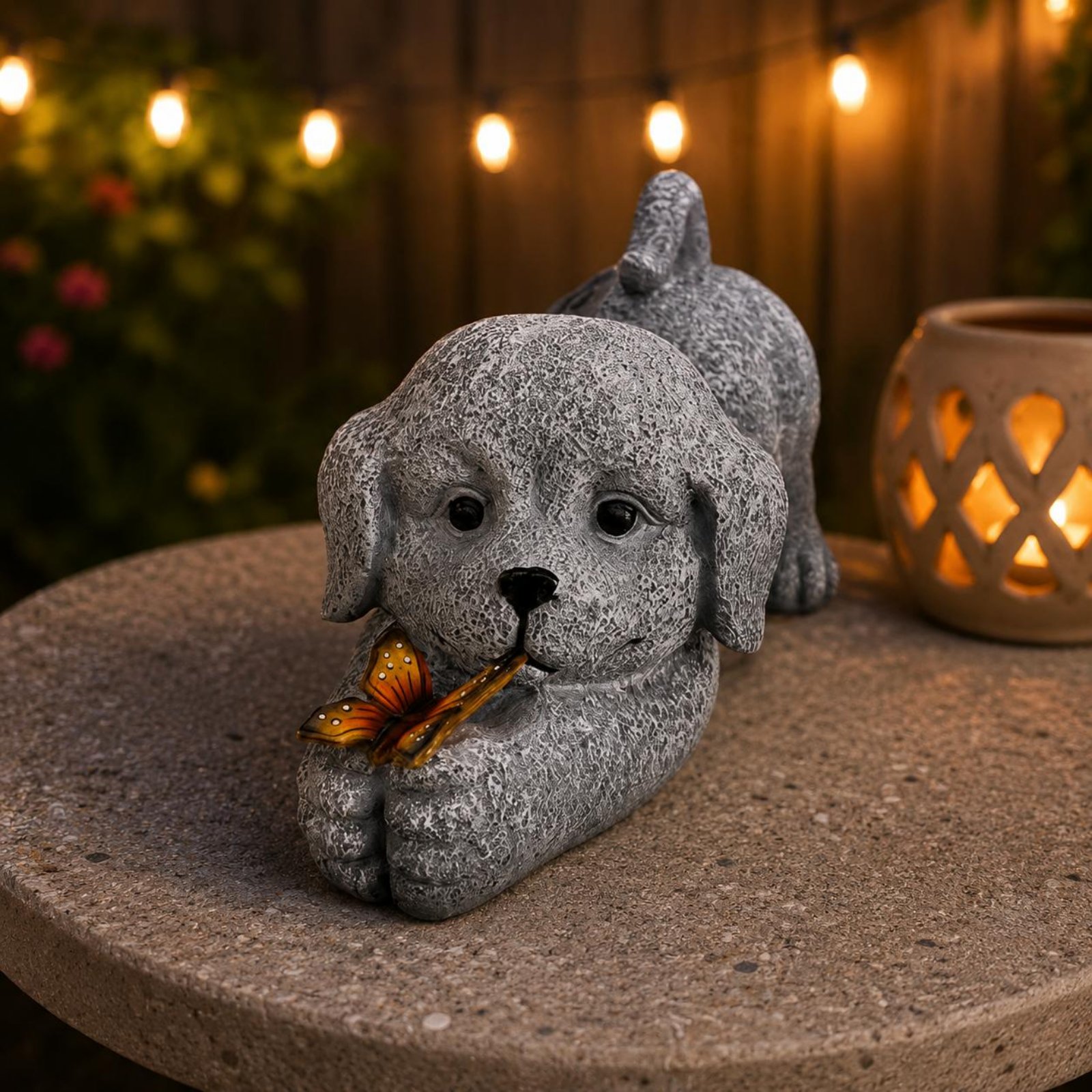 تمثال كلب يعمل بالطاقة الشمسية - مراجعة Yard Lighting Decor وسعره