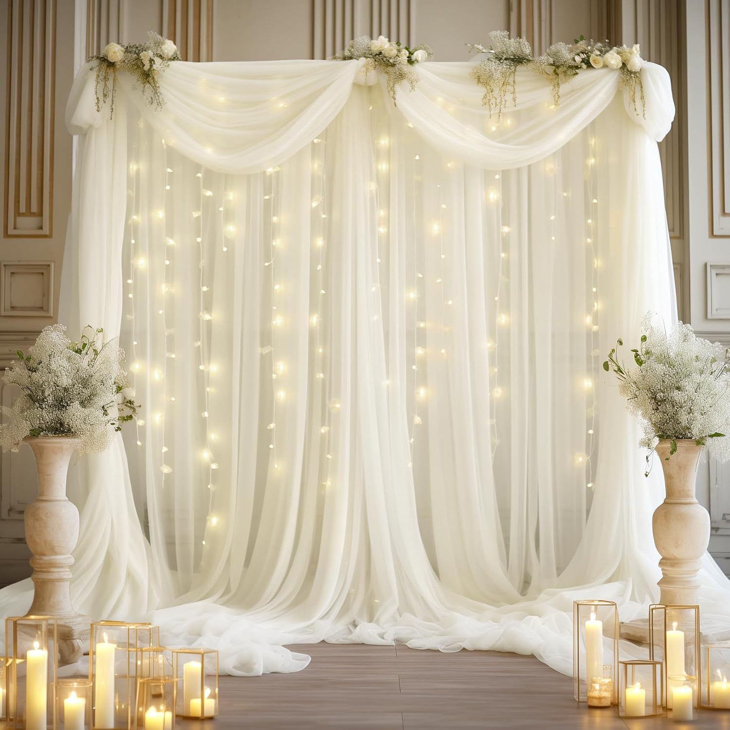مجموعة خلفية من التول للزفاف،  - مراجعة Decor Lighting Pack وسعره